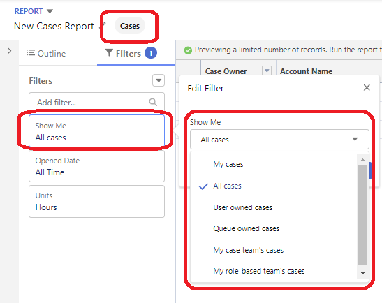 Salesforce Case Reporting – What Do All The ‘Show Me’ Options Mean?