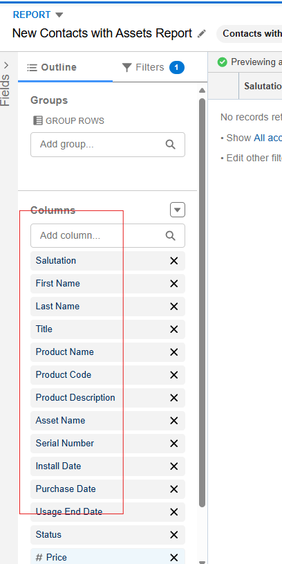 How to Select The Default Fields For A  Custom Report Type